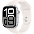 Apple Watch Series 10 (2024) 46 мм, алюминиевый корпус серебристый, спортивный ремешок белый, (M/L) 1