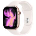 Apple Watch Series 11 (2025) 46 мм, алюминиевый корпус «розовое золото», спортивный ремешок «светлые румяна», (M/L)