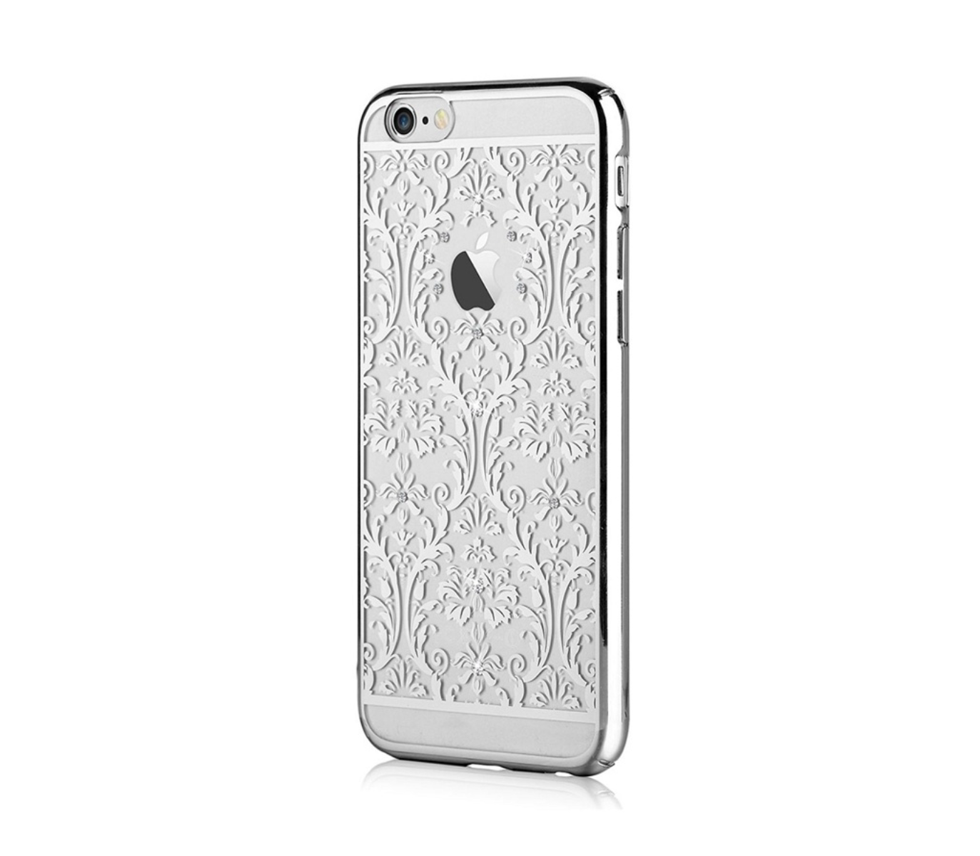 Чехол-накладка Devia Crystal Baroque для iPhone 6/6S, поликарбонат,  прозрачный / серебристый по выгодной цене – купить в MacTime