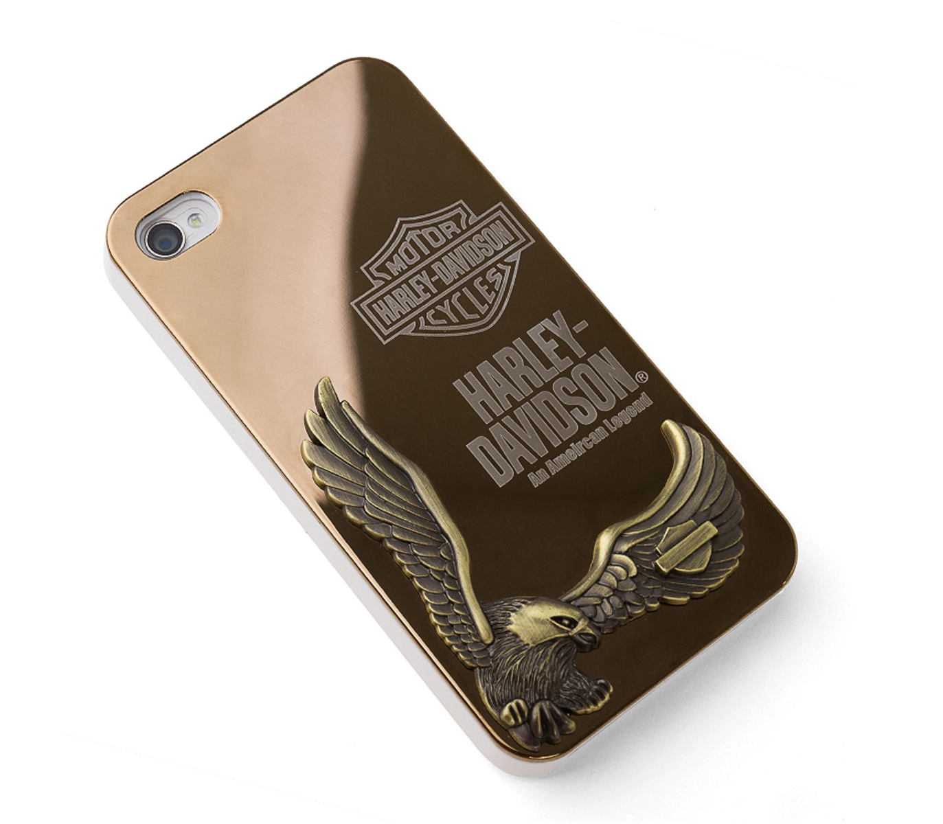 Чехол-накладка Harley Davidson metal case для iPhone 5/5s/SE, алюминий /  поликарбонат, золотистый по выгодной цене – купить в MacTime