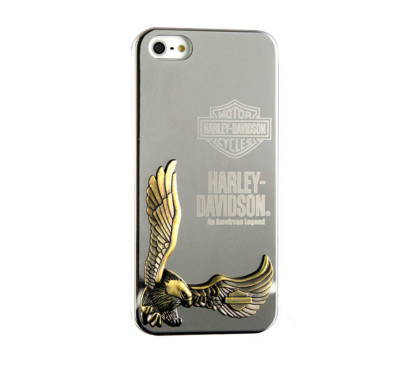 Чехол-накладка Harley Davidson metal case для iPhone 5/5s/SE, алюминий /  поликарбонат, серебристый / золотистый по выгодной цене – купить в MacTime