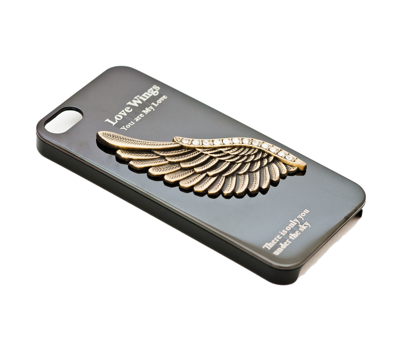 Чехол-накладка Love Wing metal для iPhone 5/5s/SE, алюминий / поликарбонат,  чёрный / золотой по выгодной цене – купить в MacTime