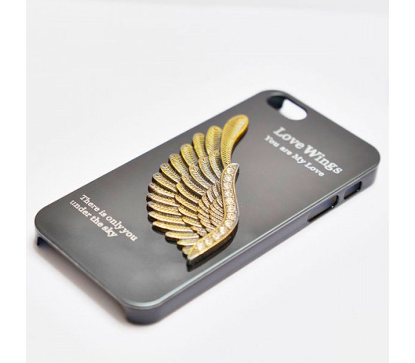 Чехол-накладка Love Wing metal для iPhone 5/5s/SE, алюминий / поликарбонат,  чёрный / золотой по выгодной цене – купить в MacTime