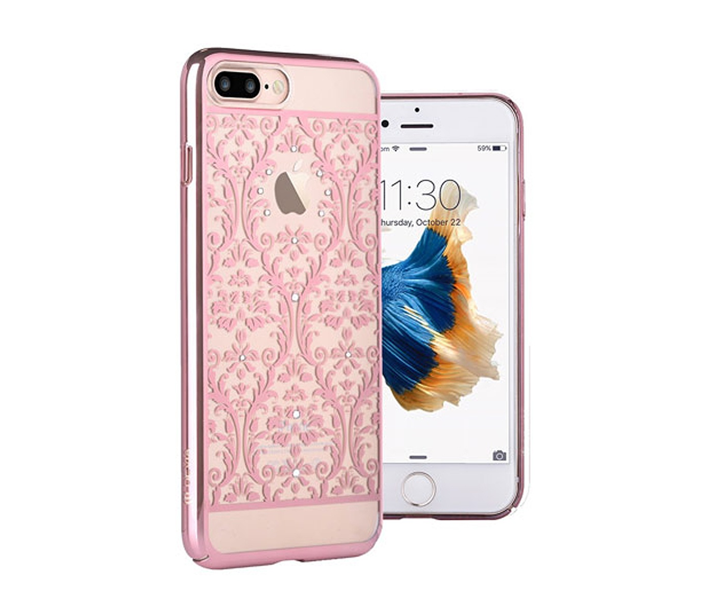 Купить чехол-накладку для iPhone 6/6S Devia Crystal Baroque, розовое  золотоa в MacTime