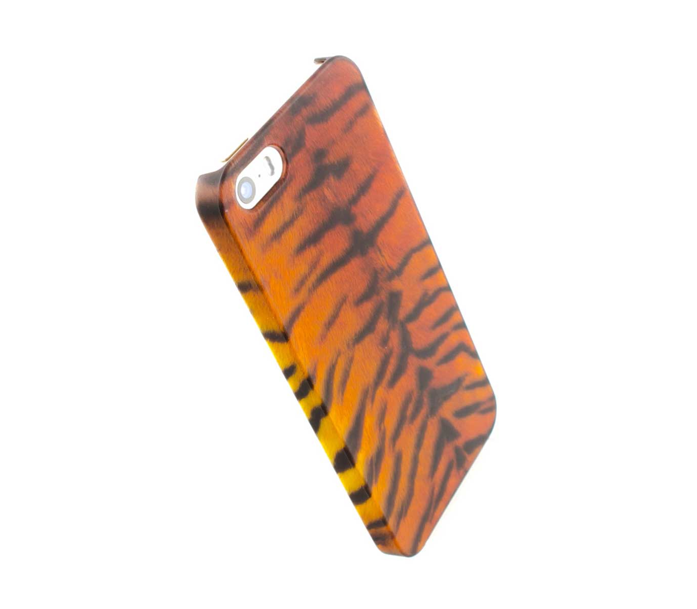 Чехол-накладка Leopard print hard case для iPhone 5/5s/SE, поликарбонат,  оранжевый / чёрный по выгодной цене – купить в MacTime