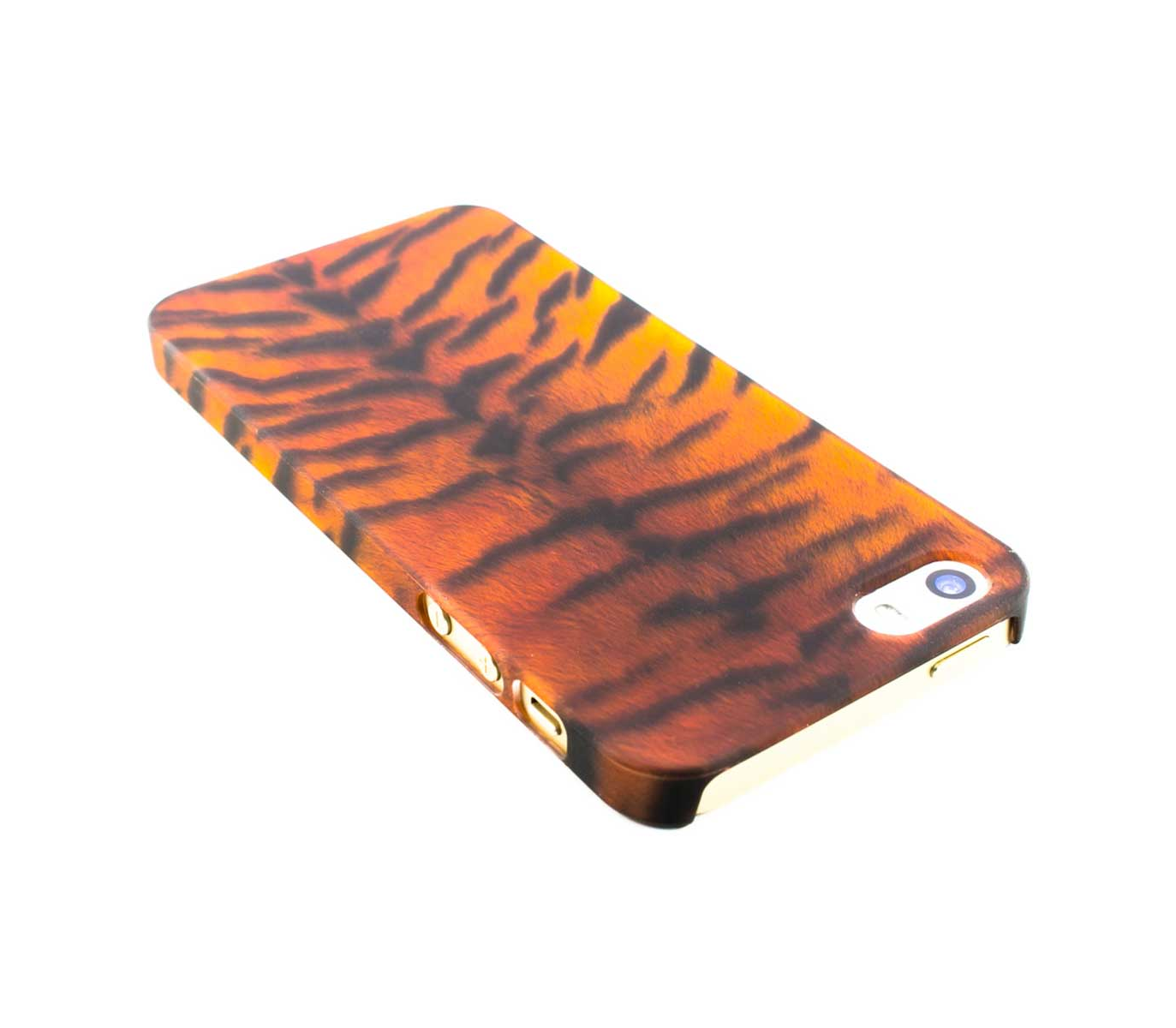 Чехол-накладка Leopard print hard case для iPhone 5/5s/SE, поликарбонат,  оранжевый / чёрный по выгодной цене – купить в MacTime