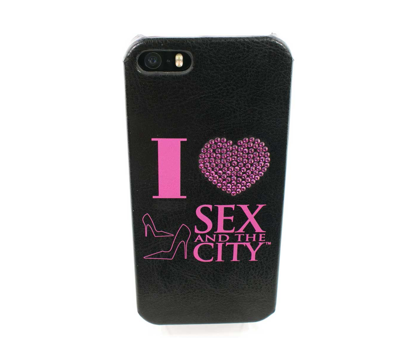 Чехол-накладка Sex and the City для iPhone 5/5s/SE, эко-кожа / полиуретан,  чёрный / розовый по выгодной цене – купить в MacTime