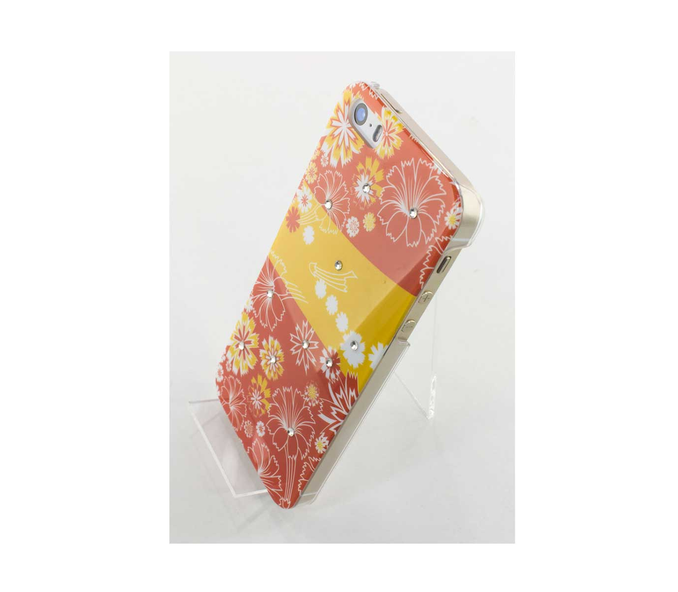 Чехол-накладка JoyRoom Swarovski Roses series для iPhone 5/5s/SE,  полиуретан, жёлтый / красный по выгодной цене – купить в MacTime