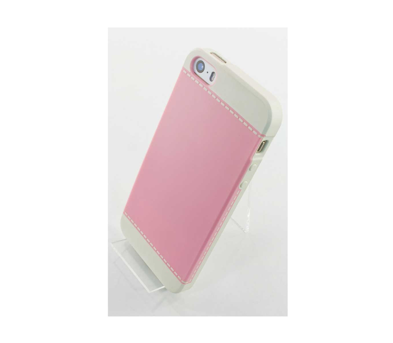 Чехол-накладка colorful для iPhone 5/5s/SE, поликарбонат, белый / розовый  по выгодной цене – купить в MacTime