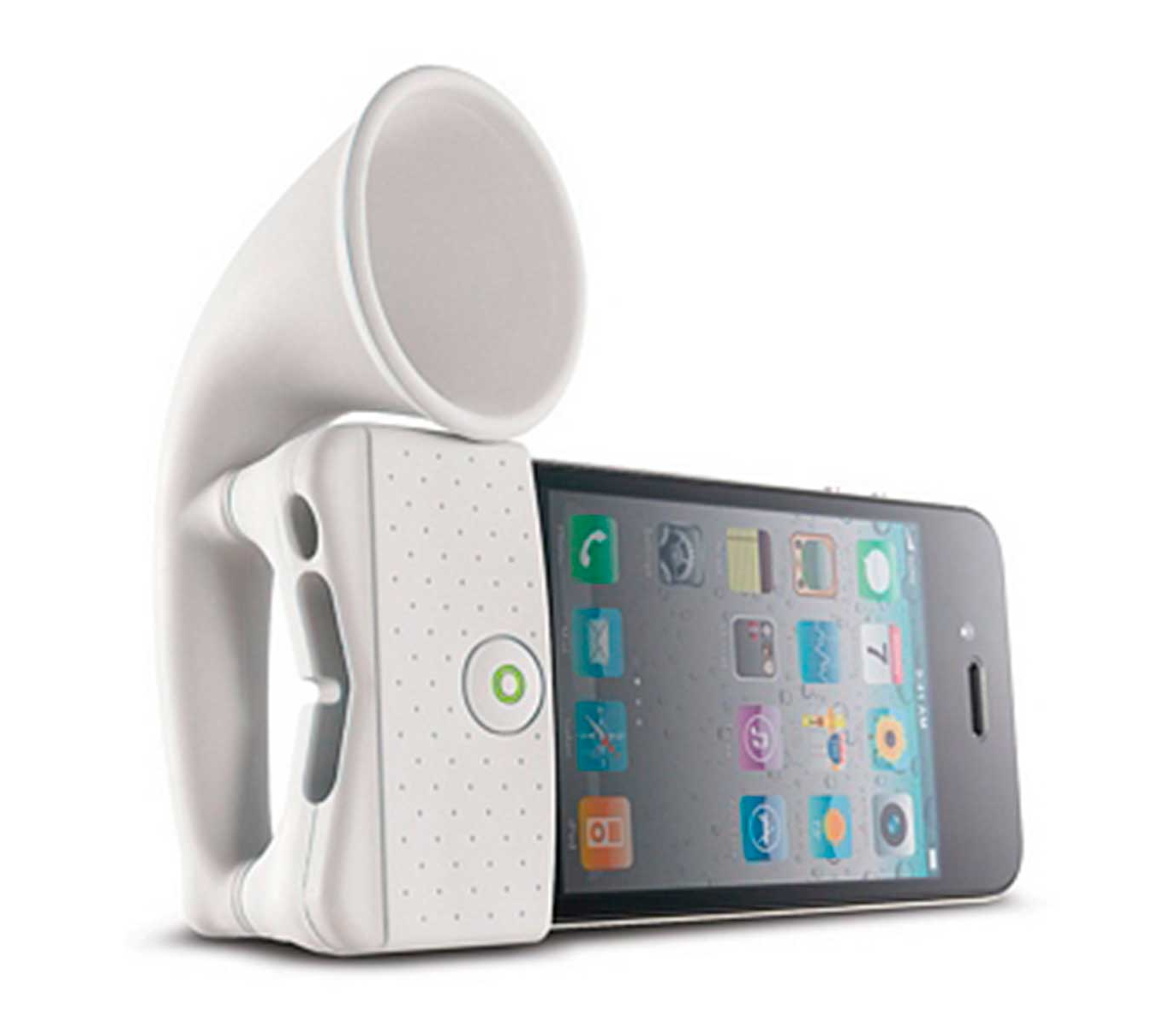 Силиконовая подставка-граммофон Horn Stand для iPhone 4,4S, белая в MacTime