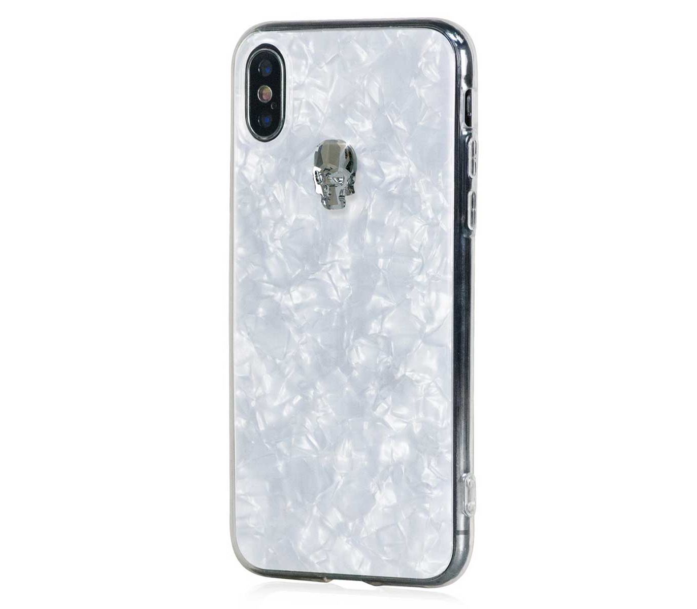 Чехол-накладка Bling My Thing Tresure Silver Skull для iPhone X/Xs, с кристаллами  Swarovski, белый по выгодной цене – купить в MacTime