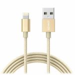 Кабель Anker USB-Lightning, 1,8м, капрон, 4000+ перегибов, золотой (A7114HB1)