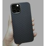 Чехол-накладка Kevlar для iPhone 13 Pro, кевлар, ультратонкий, аналог, серый / чёрный - фото 7