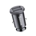 Автомобильное зарядное устройство Baseus АЗУ Grain car charger 2USB 3.1A черный - фото 4