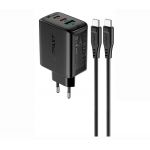 СЗУ ACEFAST A13 PD 65W 3USB (USB-C+USB-C+USB-A) + кабель Type-C to Type-C (черный) - фото 4