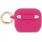 Чехол Guess для Airpods 3 Silicone with ring Script logo фуксия - фото 2
