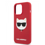 Чехол Lagerfeld для iPhone 13 Pro Max Liquid silicone Choupette красный (Magsafe) - фото 3