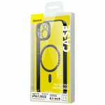 Чехол Baseus для iPhone 14 Glitter Magnetic PC case +Tempered glass, черный - фото 5