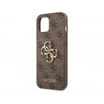 Чехол Guess для iPhone 13 PU 4G Big metal logo Жесткий коричневый - фото 3
