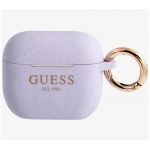 Чехол Guess для Airpods 3 Silicone with ring Блеск/фиолетовый - фото 1