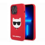 Чехол Lagerfeld для iPhone 13 Pro Max Liquid silicone Choupette красный (Magsafe) - фото 1