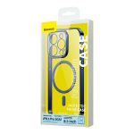 Чехол Baseus для iPhone 14 Pro Glitter Magnetic PC case +Tempered glass, синий - фото 5