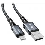 Кабель ACEFAST C1-02 Lightning MFI нейлон 1.2m (серый) - фото 1