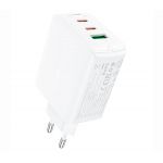СЗУ Acefast A41 GaN, 2Type-C, 1USB, 3.6A, PD+QC3.0, 65Вт (белый) - фото 1