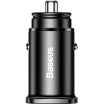 Автомобильное зарядное устройство Baseus АЗУ Square metal USB-C PD +USB QC4.0 30W черный - фото 2