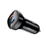 АЗУ Acefast B6, 2USB, 3.6А, PD+QC3.0, 63Вт, с вольтметром (прозрачный черный) - фото 2