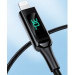 Кабель ACEFAST C6-01 Digital Display 30W PD Type-C to Lightning MFI нейлон 1.2m (черный) - фото 4