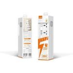 Сетевой фильтр LDNIO SC5415, 3 USB QC / 1 USB-C PD / 5 универсальных розеток, 2 м, 2.5 кВт, белый - фото 6