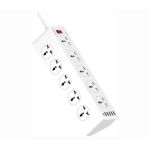 Сетевой фильтр LDNIO SC10610, 5 USB QC / 1 USB-C PD / 10 универсальных розеток, 2 м, 2.5 кВт, белый - фото 1