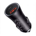 Автомобильное зарядное устройство Baseus Golden Contactor Max Dual Fast Car Charger U+U 60W серый - фото 1