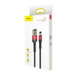 Кабель Baseus Cafule Cable(special edition)USB For iP 2.4A 1m Red+Black - фото 5