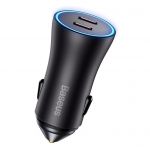 Автомобильное зарядное устройство Baseus Golden Contactor Pro Dual Fast Charger Car Charger 40W, серый - фото 2