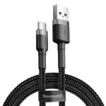 Кабель Baseus cafule Cable USB For Type-C 3A 0.5m серый+черный - фото 2