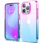 Чехол-накладка Elago AURORA для iPhone 14 Pro, полиуретан (TPU), градиент фиолетовый / синий - фото 1