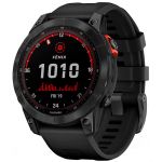 Умные часы Garmin FENIX 7 Solar серый с черным ремешком - фото 1