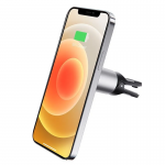 Автодержатель с беспроводной зарядкой Borofone BH43, 15Вт, магнитный, на дефлектор (черный\серебро) - фото 5