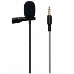 Микрофон проводной петличный для телефона Ritmix RCM-110, 2м, 3.5мм (черный) - фото 1