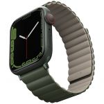 Ремешок Uniq для Apple Watch 49/45/44/42 mm Revix reversible Magnetic Зеленый/Темно-серый - фото 2
