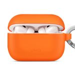 Чехол силиконовый Uniq для Airpods Pro 2 чехол Vencer Силиконовый чехол + карабин и ремешок Апельсин - фото 3