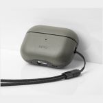 Чехол силиконовый Uniq для Airpods Pro 2 чехол Terra Натуральная кожа с ремешком Зеленый - фото 2