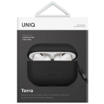 Чехол силиконовый Uniq для Airpods Pro 2 чехол Terra Натуральная кожа с ремешком Черный - фото 3