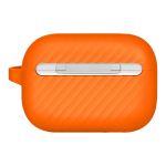 Чехол силиконовый Uniq для Airpods Pro 2 чехол Vencer Силиконовый чехол + карабин и ремешок Апельсин - фото 2