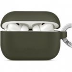 Чехол силиконовый Uniq для Airpods Pro 2 чехол Vencer Силиконовый чехол + карабин и ремешок Зеленый - фото 3