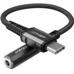 Переходник для наушников Acefast C1-07 Type-C-3.5мм нейлон, 18см (black) - фото 3