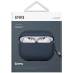 Чехол силиконовый Uniq для Airpods Pro 2 чехол Terra Натуральная кожа с ремешком Космический синий - фото 3
