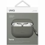 Чехол силиконовый Uniq для Airpods Pro 2 чехол Terra Натуральная кожа с ремешком Зеленый - фото 3